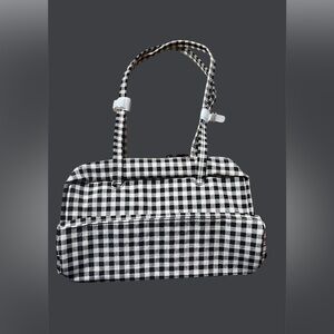 NWT! BAGGU Standard Bowler Nylon Bag - Black & White Gingham